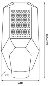 Stmievateľná LED uličná lampa so solárnym panelom LED/200W/20000 mAh 6500K IP65 sivá