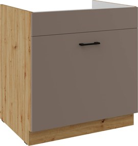 Dolná kuchynská skrinka pod drez Barb 80 ZL 1S BB (dub artisan). Vlastná spoľahlivá doprava až k Vám domov. 1134478