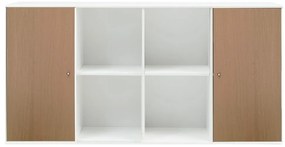 Biela nástenná komoda v dubovom dekore Hammel Mistral Kubus, 136 x 69 cm