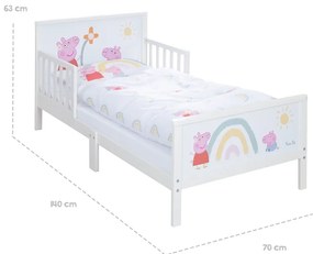 Biela detská posteľ 70x140 cm Peppa Pig – Roba