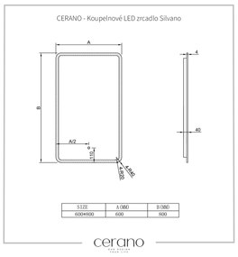 Cerano Silvano, kúpeľňové LED zrkadlo 80x60 cm, CER-CER-429265