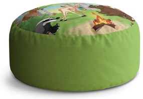 Taburet Circle lesné zvieratká 2, zelená