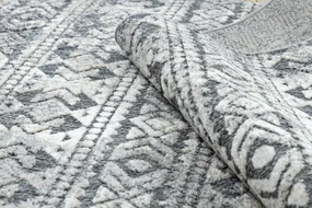 Koberec Štrukturálny SOLE D3732 Aztécky, diamanty sivo / béžový