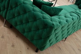 Luxusná rohová pohovka Como 270 x 310 cm, ľavá, zelená