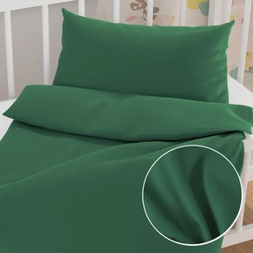 Biante Detské saténové posteľné obliečky do postieľky ST-014 Zelené Do postieľky 100x135 a 40x60 cm