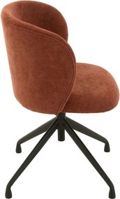 Vínová zamatová jedálenská točiaca stolička Chair Turn Burgundy - 56*48*77cm