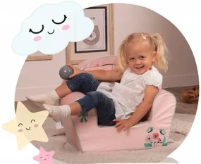 Penová detská sedačka – safari zvieratká, 51 × 33 × 42 cm