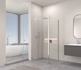 Erga Sydney, sprchový kút s 1-krídlovými dverami 100(dvere) x 80(stena) x 195 cm, 6mm číre sklo, chrómový profil, ERG-V02-SYDNEY-D100G080-CR