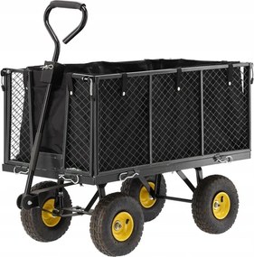 Garden Line XL DVOJFUNKČNÝ ZÁHRADNÝ VOZÍK – ČIERNY S PLACHTOU