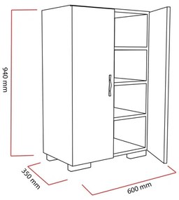 Skrinka na topánky MADA 94x60 cm biela