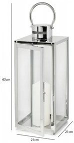 Dekoratívna lucerna 63 cm, lesklý chróm