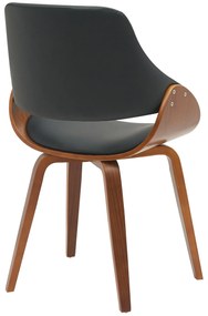 Jedálenská stolička Vangale - koženka - Orech / Čierna