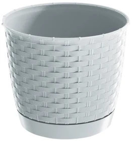 Plastový kvetináč Ratolla Round biela, pr. 16,5 cm