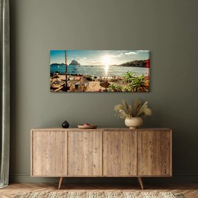 Obraz - Pláž s ľuďmi (120x50 cm)