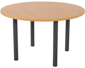 Rokovací stôl Manutan Expert Quatuor, 120 x 72 cm, buk/tmavosivý