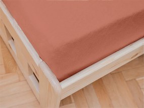 Jersey plachta do detskej postieľky tehlovo hnedé 60x120 cm