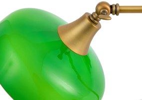 Klasická stolná lampa bronzová so zeleným opálovým sklom - Clerk