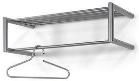 Kovový nástenný vešiak v striebornej farbe s poličkou Smooth – Spinder Design