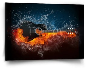 Sablio Obraz Ohnivá gitara - 90x60 cm