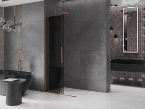 Mexen Velar L, posuvná sprchová zástena Walk-in 110 x 200 cm, 8mm šedé sklo, ružové zlato, 871-110-003-43-60