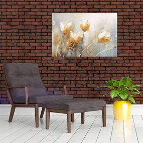 Obraz - Maľba tulipánov (90x60 cm)