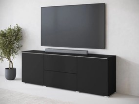 TV skrinka Sawoti 181, Farby: matera / biely lesk, Osvetlenie: osvetlenie LED biele