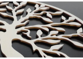 Drevený obraz na stenu strom bonsai z preglejky topoľ DRAZSKA I 3D HODINY PR0214  HEU+