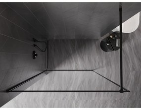 Mexen Kioto-F, sprchová zástena s rámom 145 x 202 cm, 8 mm číre sklo, čierny profil, 800-145-104-70-00