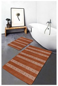 Hnedé zamatové kúpeľňové predložky v súprave 2 ks 60x100 cm – Mila Home