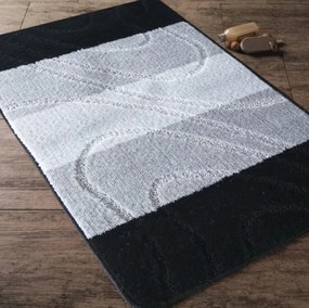 Sada kúpeľňových koberčekov Montana 05 s výrezom - čierna