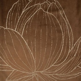 Hnedý dekoračný behúň s potlačou kvetu