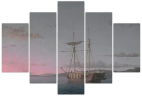 Obraz - Fitz Henry Lane, Lumber Schooners at Evening on Penobscot Bay, reprodukcia (150x105 cm)
