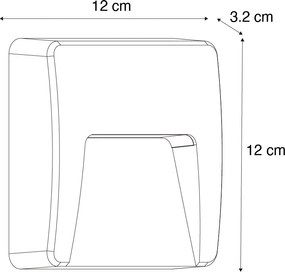 Sada 2 čiernych štvorcových vonkajších nástenných svietidiel vrátane LED IP65 - Gem