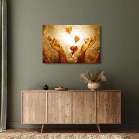 Obraz - Maľba rúk plných lásky (90x60 cm)
