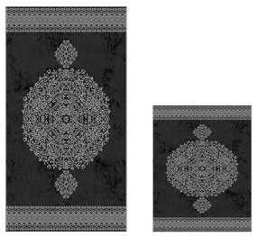 Súprava 2 kusov kúpeľňových predložiek Orientálny Kráľ čierna