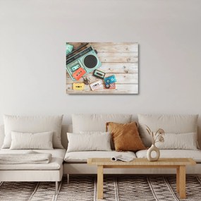 Sklenený obraz - Retro rádio (70x50 cm)