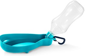 Fľaša na pitie pre psy so zabudovanou miskou