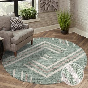 Dekorstudio Moderný okrúhly koberec LINDO 7590 - zelený Priemer koberca: 120cm