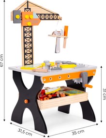 Drevená dielňa pre deti stôl na náradie ECOTOYS