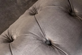 Pohovka Chesterfield, stredně šedá látka
