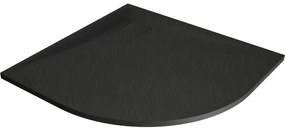 Mexen Bert, SMC štvrťkruhová sprchová vanička 90 x 90 cm, čierna, 4KR709090