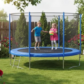 Záhradná trampolína pre deti s ochrannou sieťou a rebríkom 8FT  - Ø 252 cm