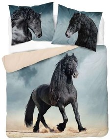 DETEXPOL Francúzske obliečky Black Horse  Bavlna, 220/200, 2x70/80 cm