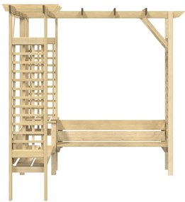 Rohová pergola s lavičkou, impregnovaná borovica