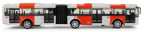 RAPPA Kovový kĺbový autobus DPP - PID Praha červený, 18 cm