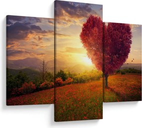 Obraz stromu v tvare srdca (90x60 cm)