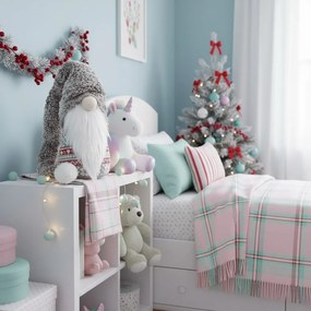 Vánoční skřítek ELF 044 - 72 cm šedý/bílý/červený