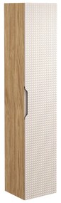 Vysoká závěsná koupelnová skříňka Luxor Beige 80-01-1D béžová/dub olejovaný