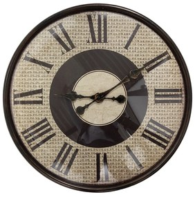 Béžovohnedé nástenné hodiny - Ø 50*6 cm / 1*AA