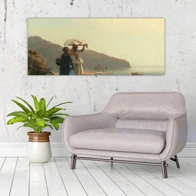 Obraz - Camille Pissarro, Two Women Chatting by the Sea, St. Thomas, reprodukcia (120x50 cm)